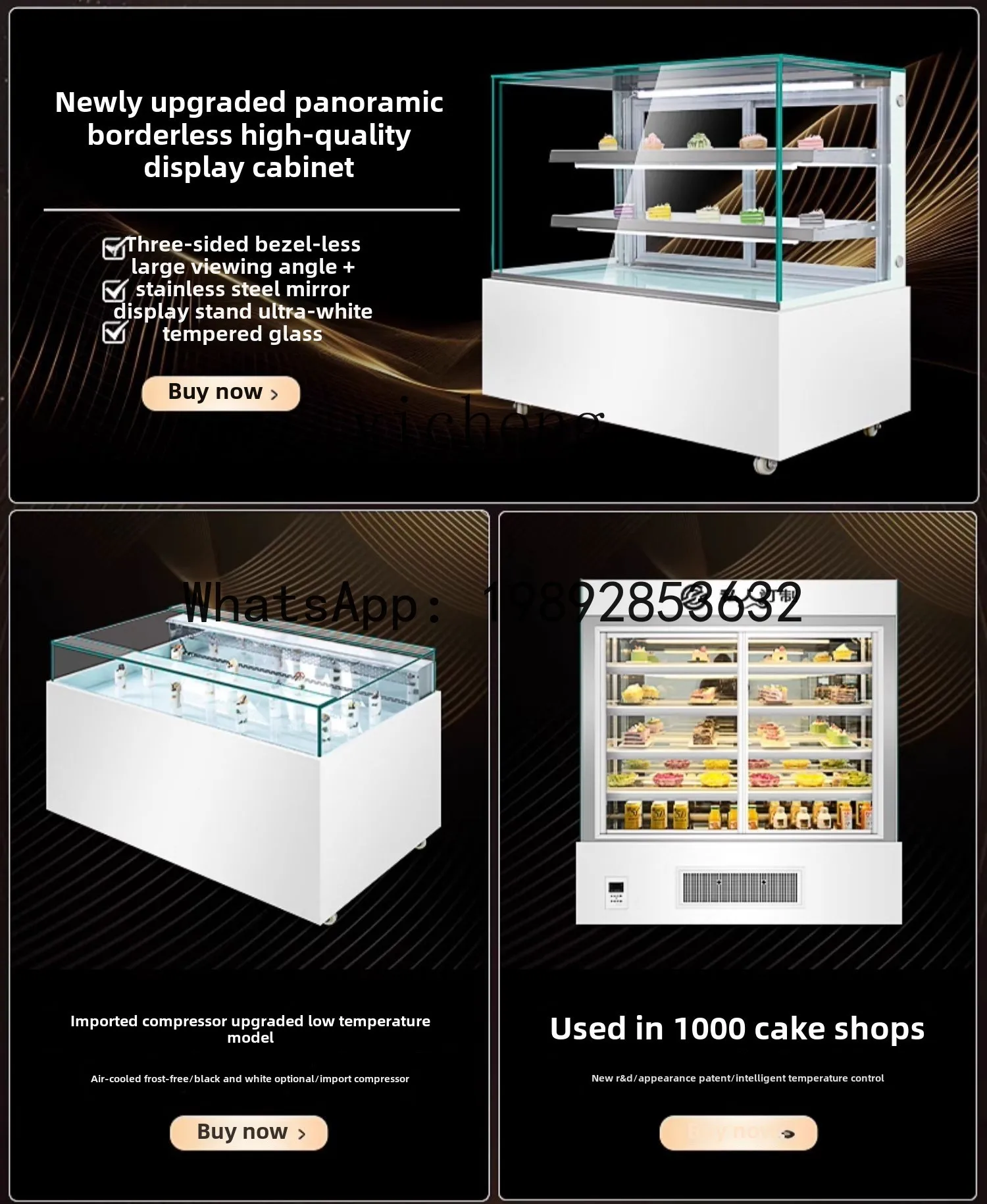 AB 1-vitrinekast gekoeld commercieel luchtgekoeld kleine desserts West Point koelkast vers