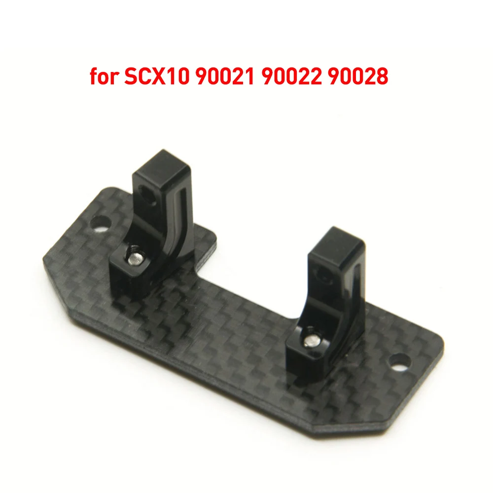 AXSPEED Aluminum Alloy Servo Mount and Carbon Fiber Skid Plate Fixed Bracket Set for 1/10 Axial SCX10 Capra Wraith 90048 Parts