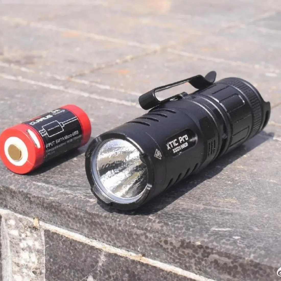 KLARUS Mini Flashlight XP-L HD 1000LM Compact Dual-Switch Tactical Torch Light With 16340 Battery for Camping,Hiking