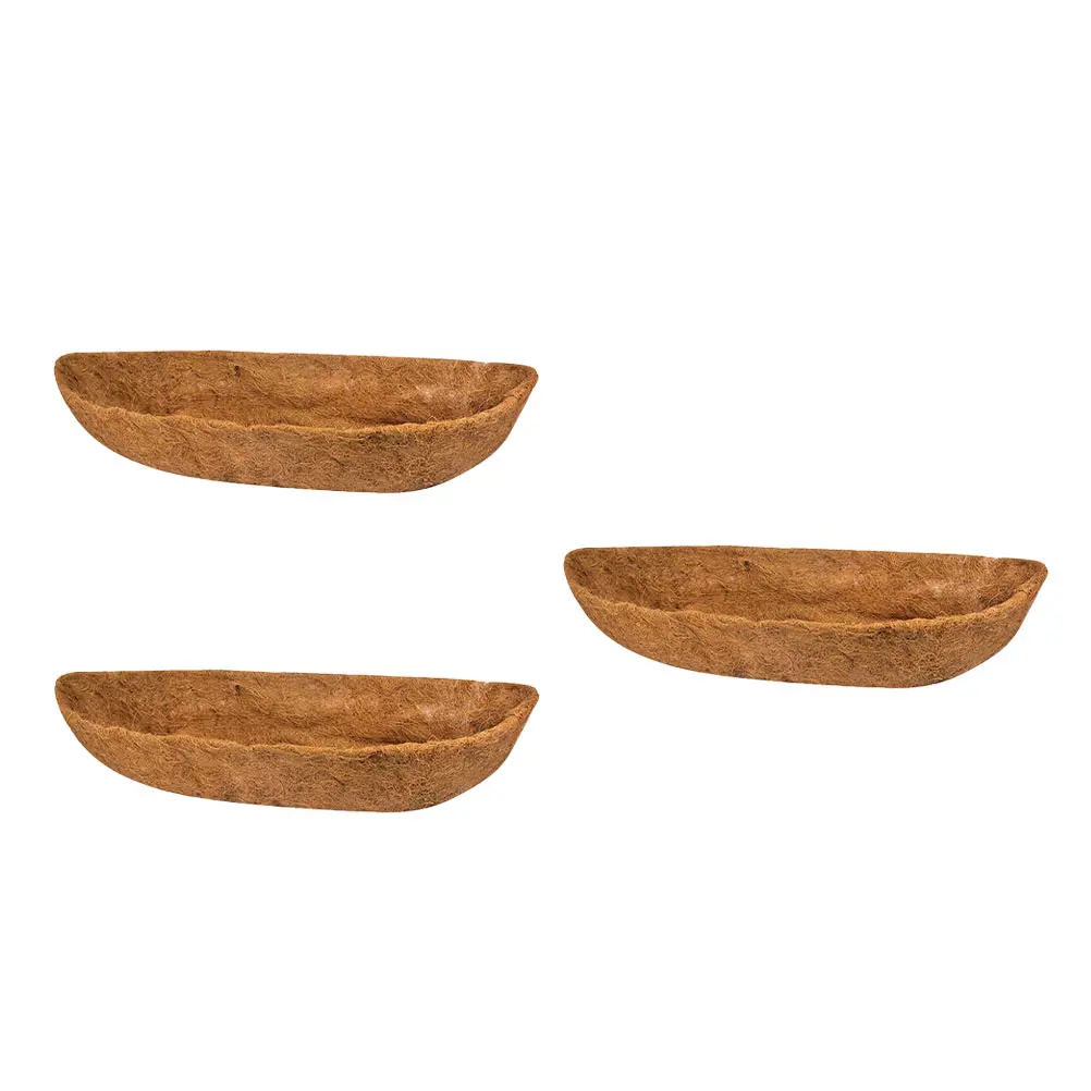 

3pcs Coconut Fiber Planter Liner Brown Coir Mat for Hanging Flower Pot Air Permeability Hydrophobicity Plant Basket Mat