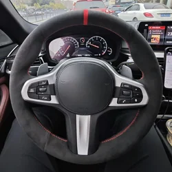 Suede Car Steering wheel Cover For BMW M Sport G30 G31 G32 G20 G21 G14 G15 G16 G01G02 G05 Handle Cover Interior Car Accessories
