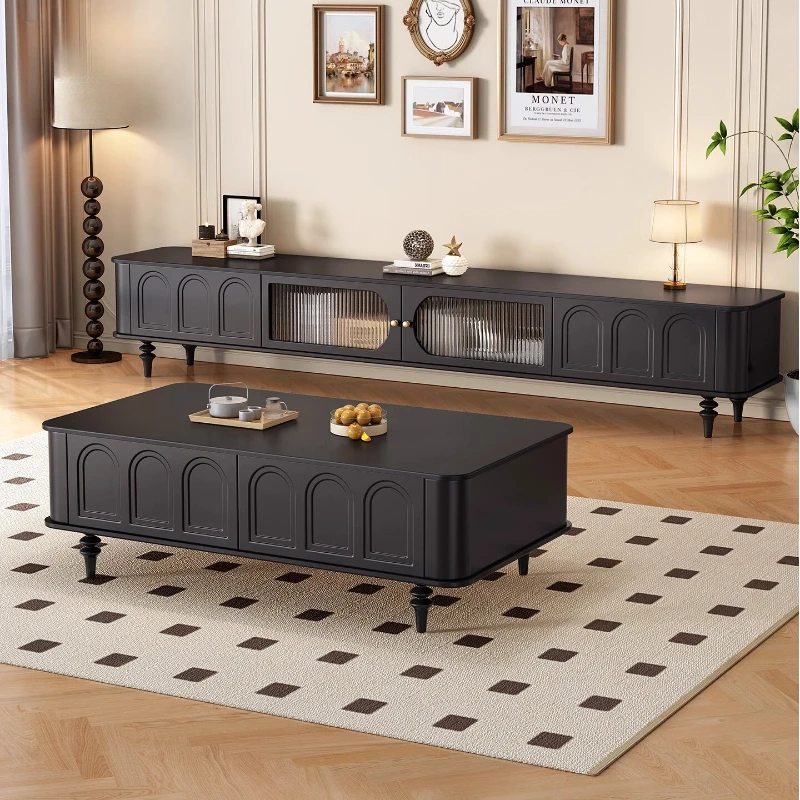 خزانة تلفزيون مصممة للاستراحة، خزانة تلفزيون فاخرة باللون الأسود لتخزين الغرفة، تلفزيون خشبي، أثاث Magalu Loja الرسمي المريح