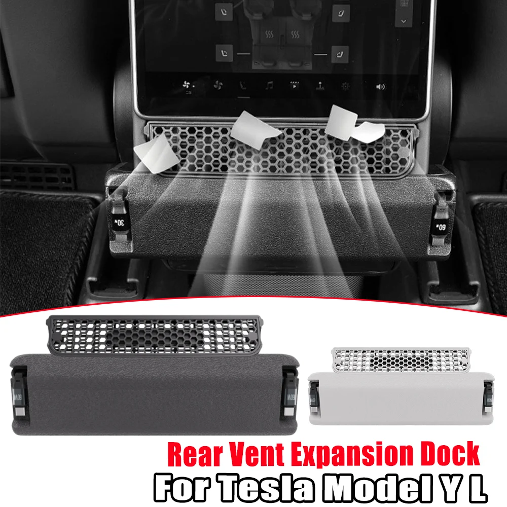 ABS Rear AC Hub Fast Charging Aromatherapy Dock for Tesla Model YL with Dust Cover Retractable Cable Car Accessory