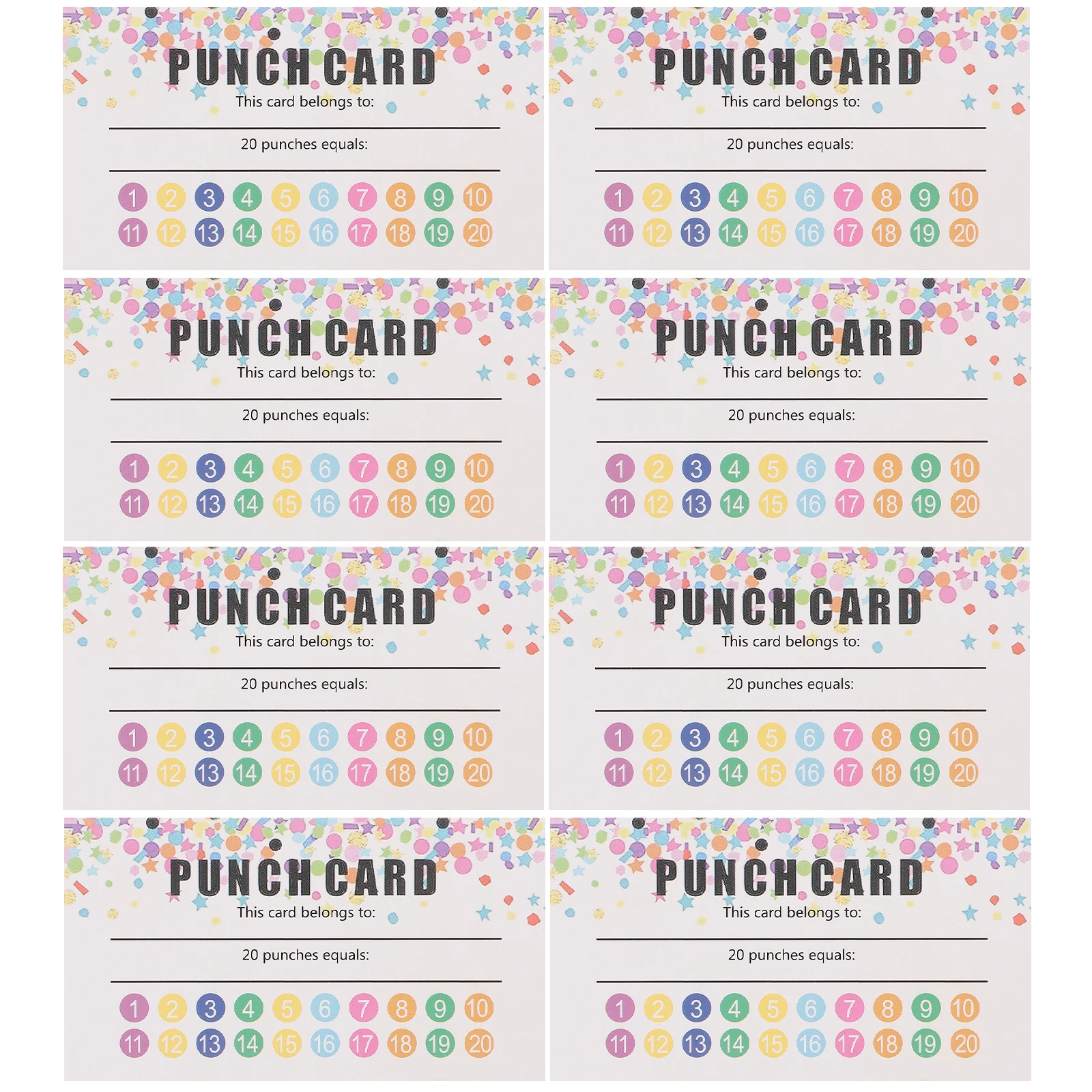 

50 Sheets Reward Punch Cards Paper Cartoon Motivational Kids Classroom Must Haves Portable Loyalty Student Behavior