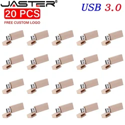 20PCS LOT USB3.0 Flash Drive 128GB Free Custom Logo Memory Stick 64GB Walnut Wood High Speed Pen Drive 32GB Creative Gift U Disk