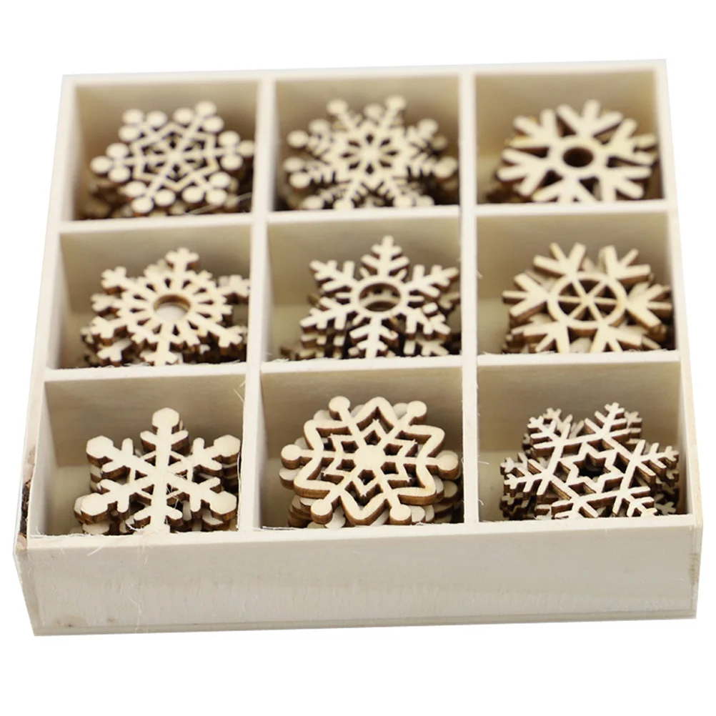 

72Pcs Snowflake Hanging Wooden Artwares DIY Graffiti Craft Set for Kids Creative Painting Christmas Home Decor Ornaments