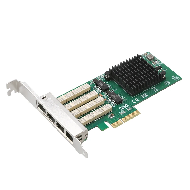 PCI اكسبرس خادم تجاوز جيجابت بطاقة الشبكة PCI E 4X جيجابت إيثرنت رباعية ميناء RJ45 1000 متر محول إنتل I350AM4 سطح المكتب