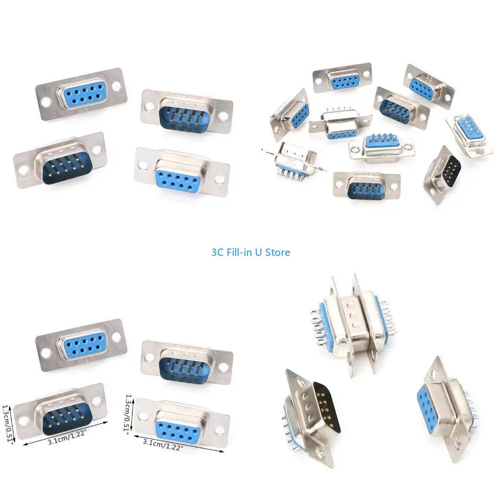 G8TA 5Pairs DB9 Male and Female RS232 9 Pin Wire Solder Serial Port Plug Connectors