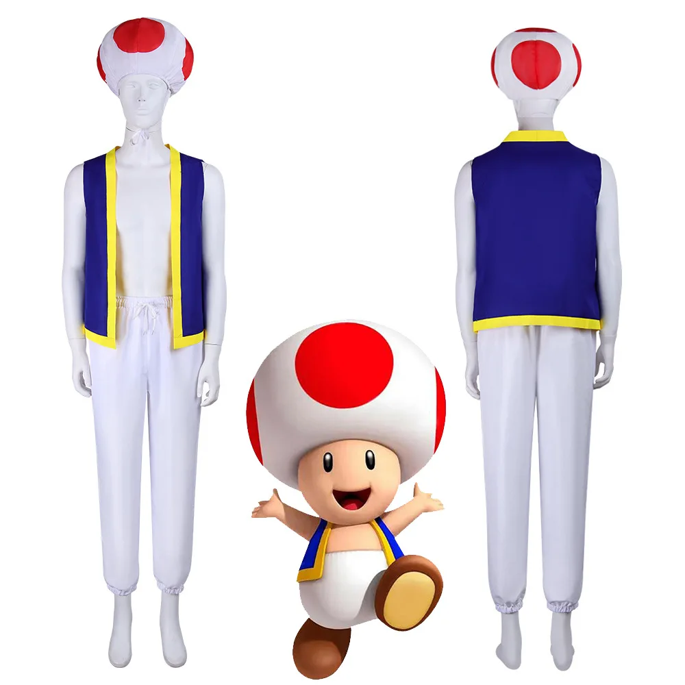 

Mushroom Man Cosplay Costume for Adults Unisex, Toad Outfit Set With Hat, Funny Outfit for Halloween Party Stage Performance