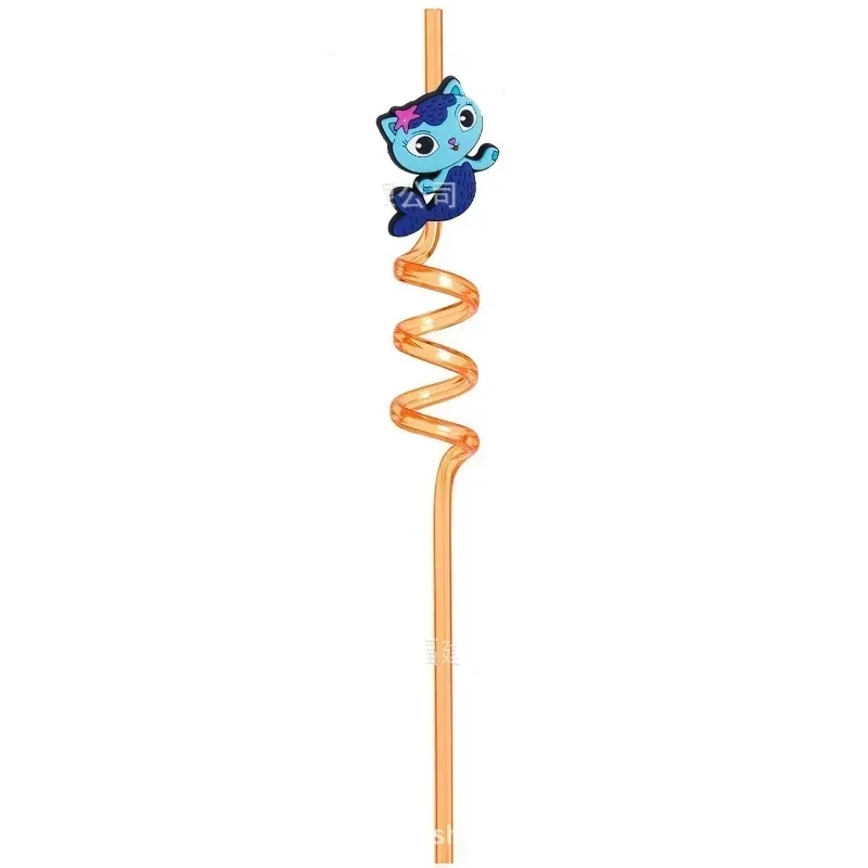 8pcs/set Gabby Dollhouse Cats Reusable Straws Kids Boys Girls Shower Halloween Carnival Party Supplies view 3