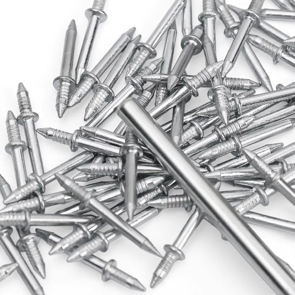 50-500pcs Double-Headed Wall Nails Thread Invisible Safety Screw for Skirting Boards Cement Metal Nails Wood No Trace Fixator