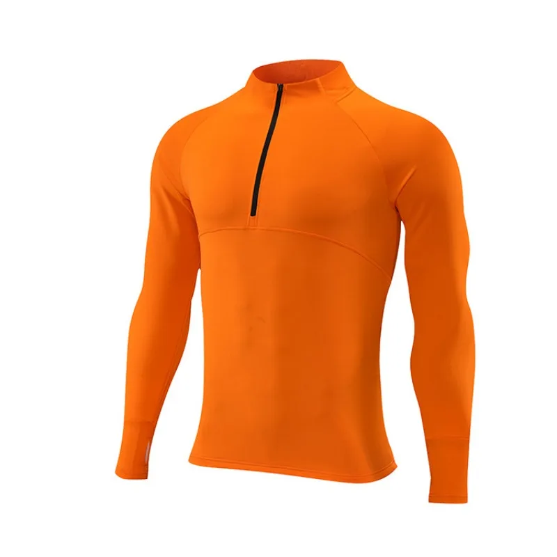 Zip Compression Shirts with Thumb Holes Base Layer Long Sleeves Moisture Wicking Athletic Tee Active Fishining Blouse