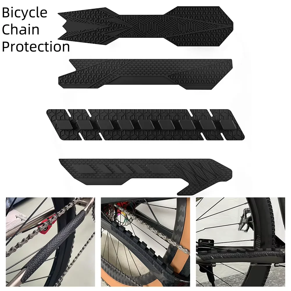 

1pc Road Bike Chainstay Protector Silicone Scratch Resistant Lower Pipe Chain Sticker Bicycle Chain Frame Guard Accessories