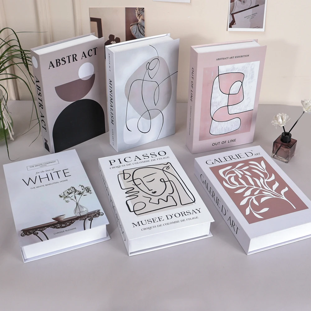 Luxury Fake Books Aesthetic Coffee Table Books Remote Control Storage Box Living Room Ornament Fake Books for Decorations