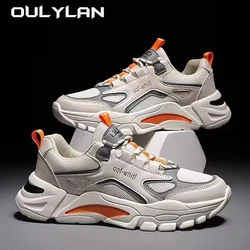 New Men's Shoes 2024 Spring Men's Lightweight Sports Shoes Low Top Contrast Dad Shoes Clunky Sneaker Breathable Running Shoes