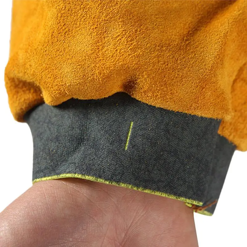 Leather Welding Work Sleeves Welding Arm Protector Non-stick Liner Heat Flame Resistant Arm Protection Sleeve with Hook and Loop