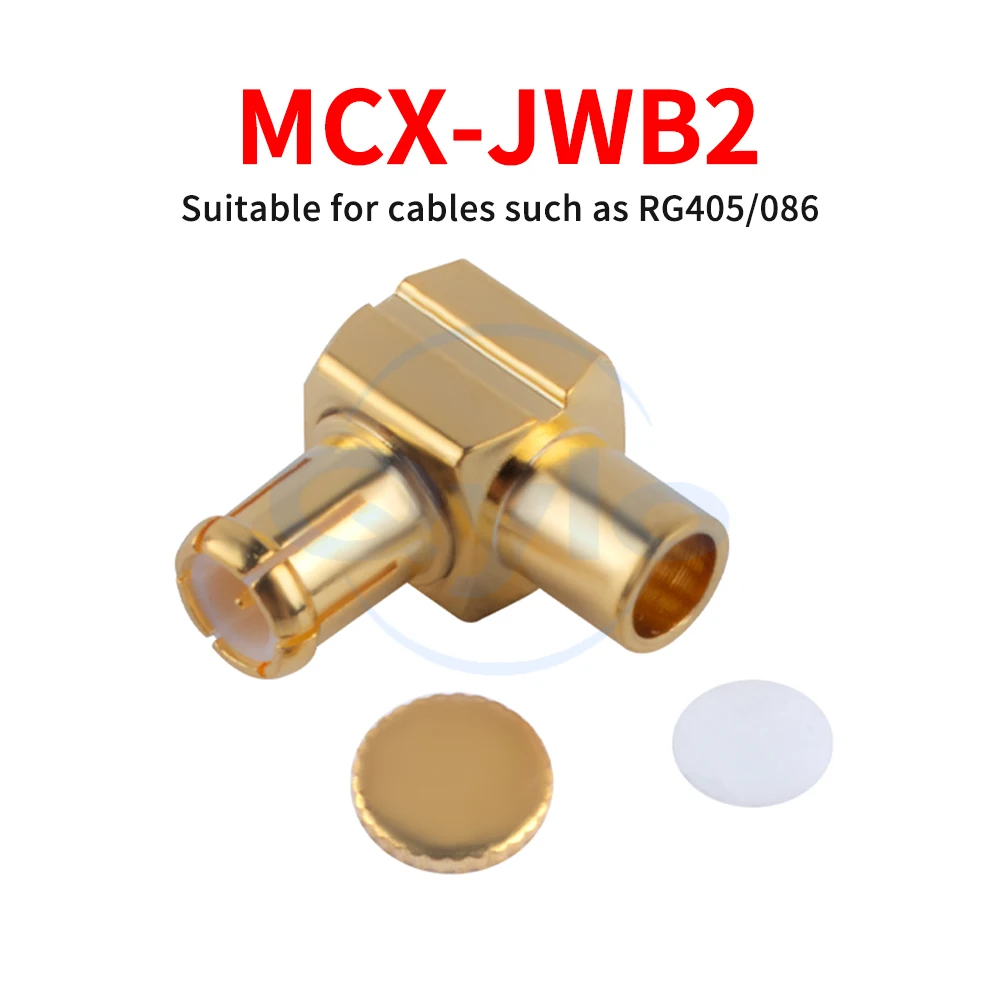 MCX-JB2 RF Connector 0-6 GHz Soldered RG405/086 Semi-Flexible Semi-Rigid Cable MCX Male Angle Connector (1 pcs)