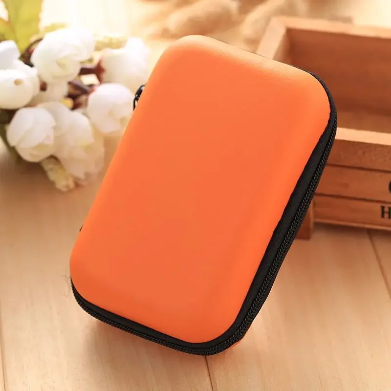 Mini Rits Harde Hoofdtelefoon Case PU Lederen Oortelefoon Opbergtas Beschermhoes USB Kabel Oordopjes Pouch Box Oortelefoon Case
