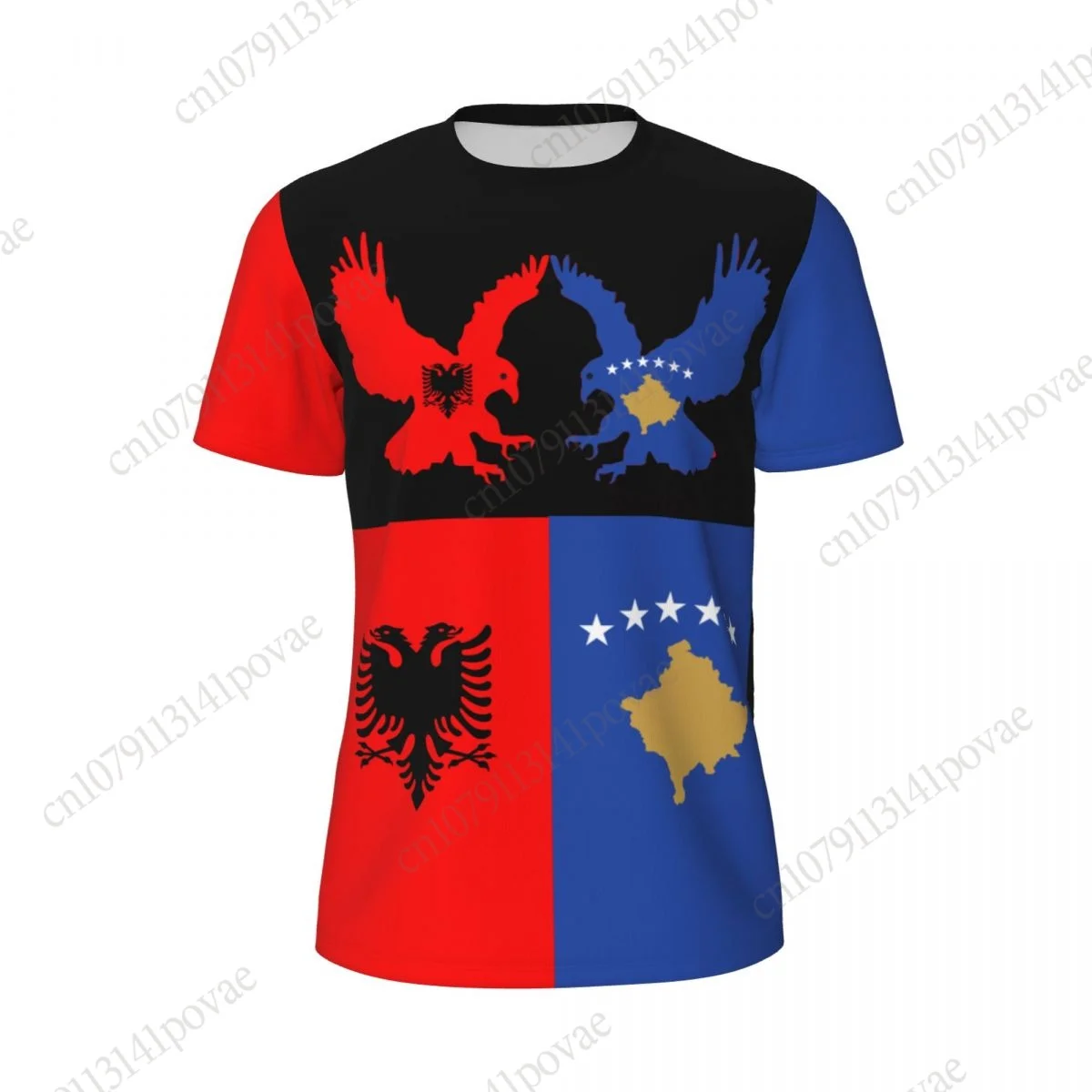 Albania Kosova Flag T-shirts Men Women Mesh Clothing Sports Breathable For Soccer Running Bike Tennis Fitness Football