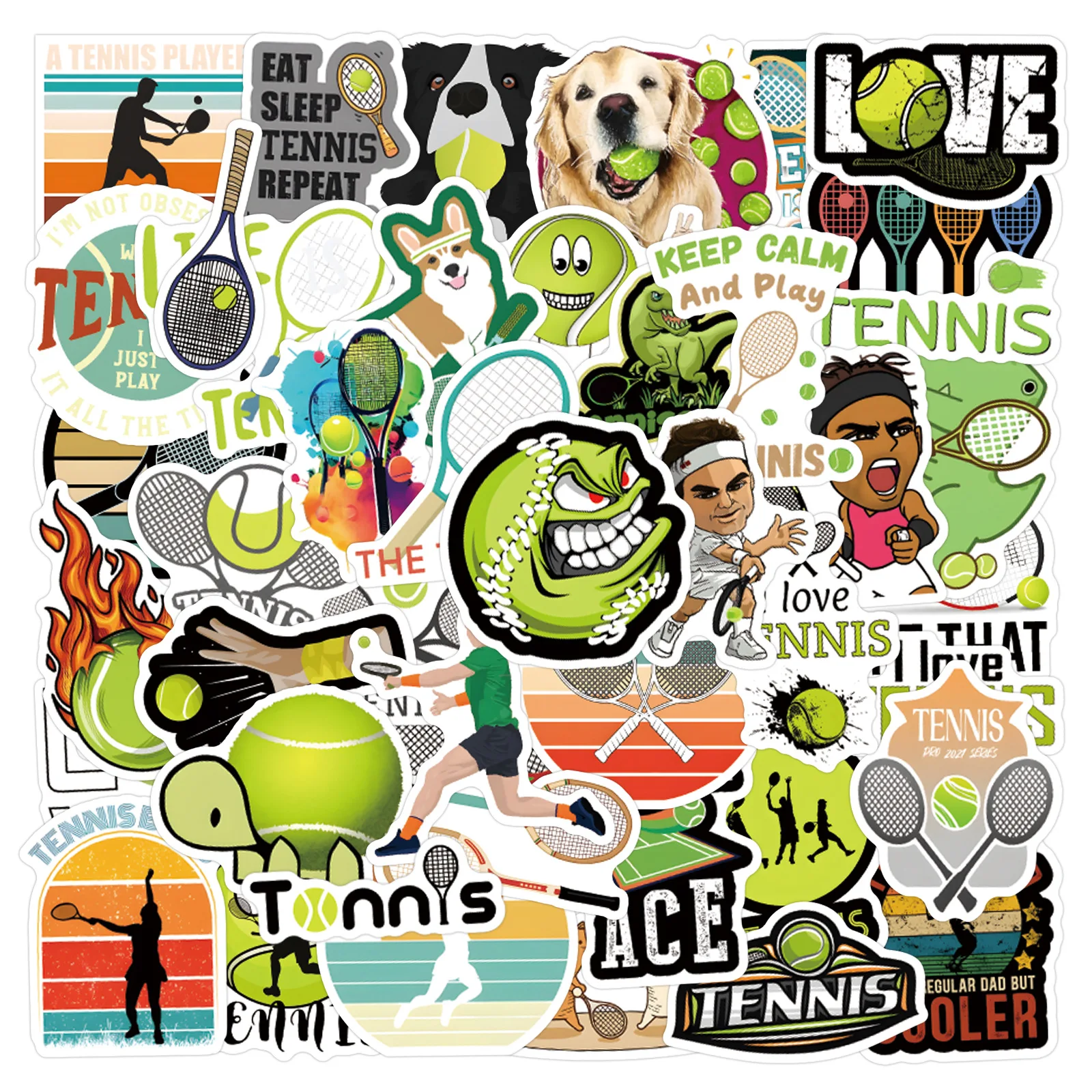 

55/110PCS Tennis Sports Cartoon Stickers Graffiti Decals Waterproof Aesthetic DIY Skateboard Bike Suitcase Freezer Laptop