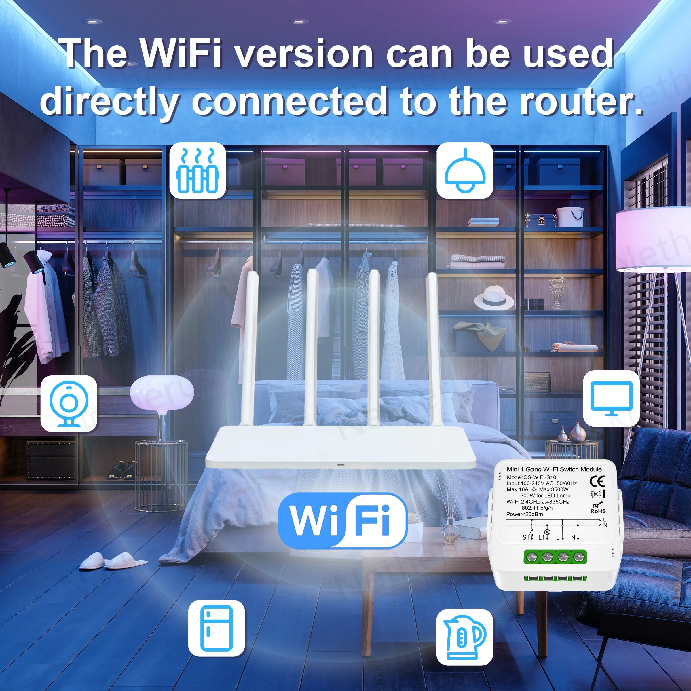 Tuya WiFi スマートスイッチモジュール 1/2/3/4 ギャング制御ミニスイッチブレーカー 16A スマートライフ Alexa Google アリスと連携