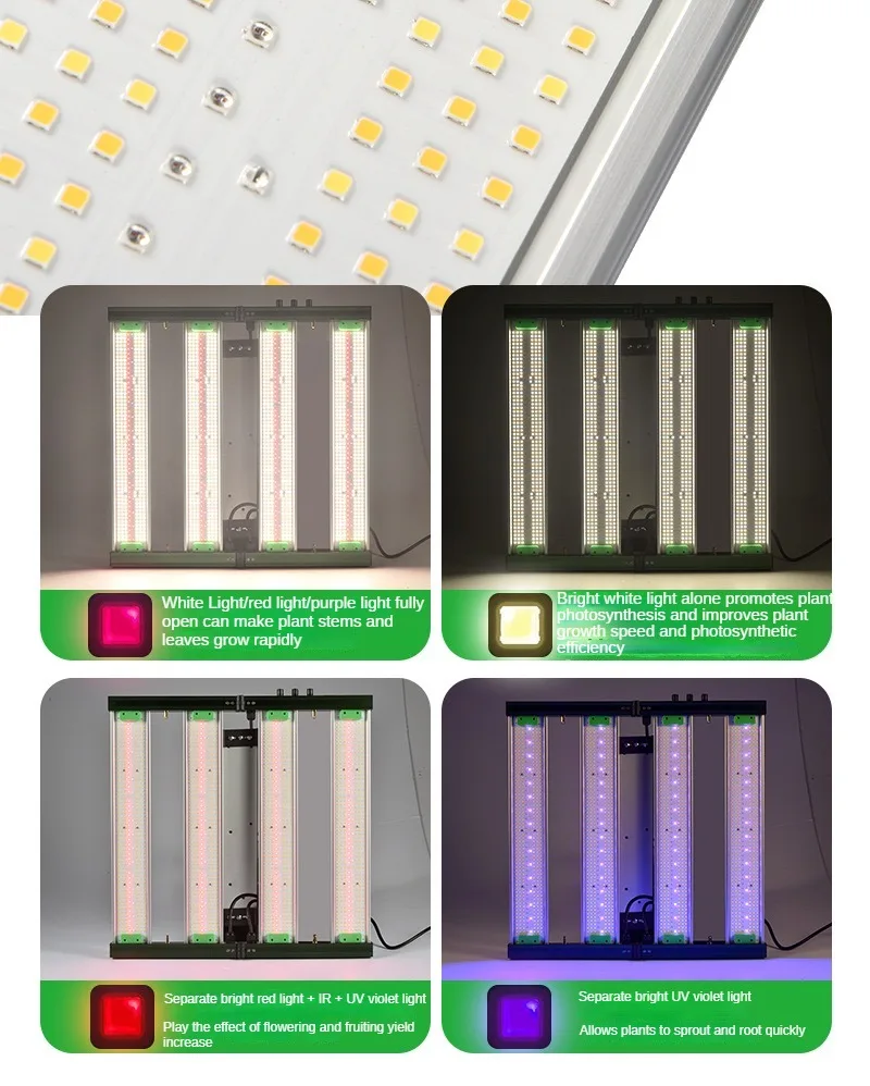 LED-Pflanzenlicht 400W Hochleistungs-LED-Lampe mit einstellbarem Licht, geeignet für Zimmerpflanzen, Blumen, Vollspektrum-Licht, Multi-Lampen-Serie, Wachstumsbeleuchtung – Detail 8