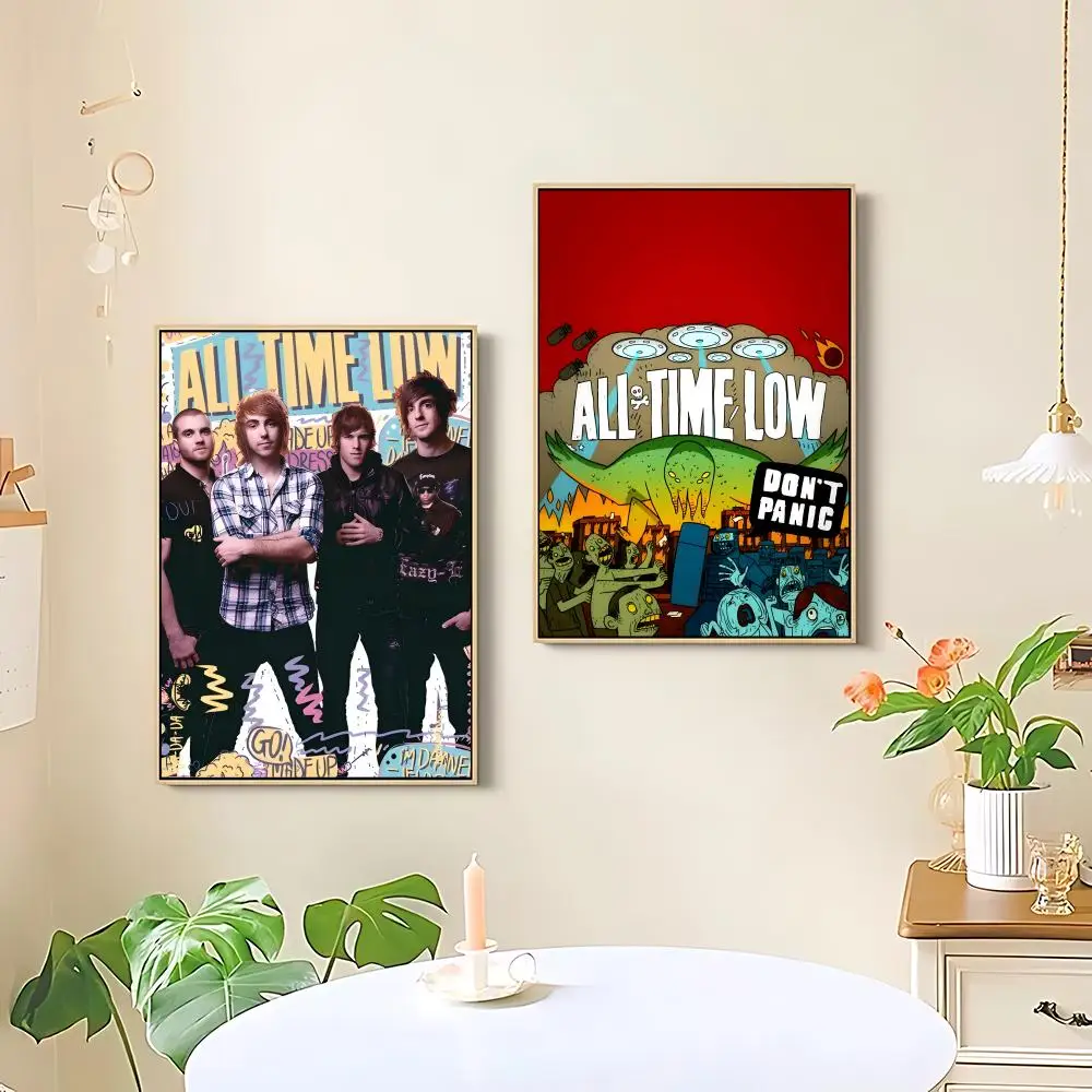 all time low rock band Poster HD art sticky wall waterproof home living room bedroom bar aesthetic decoration