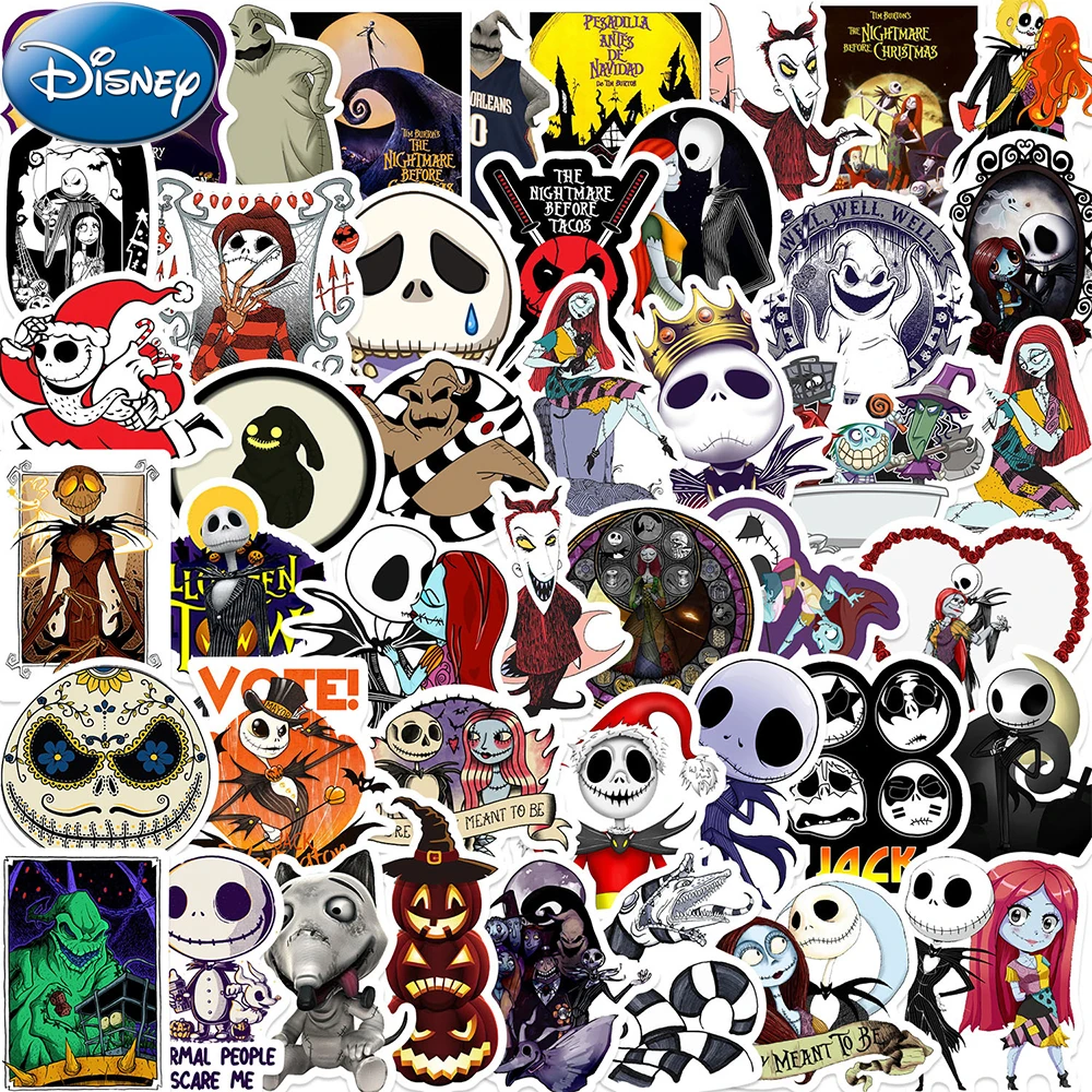 

10/30/50pcs Disney Movie The Nightmare Before Christmas Cartoon Stickers Skateboard Suitcase Diary Cool Anime Decals for Kid Toy