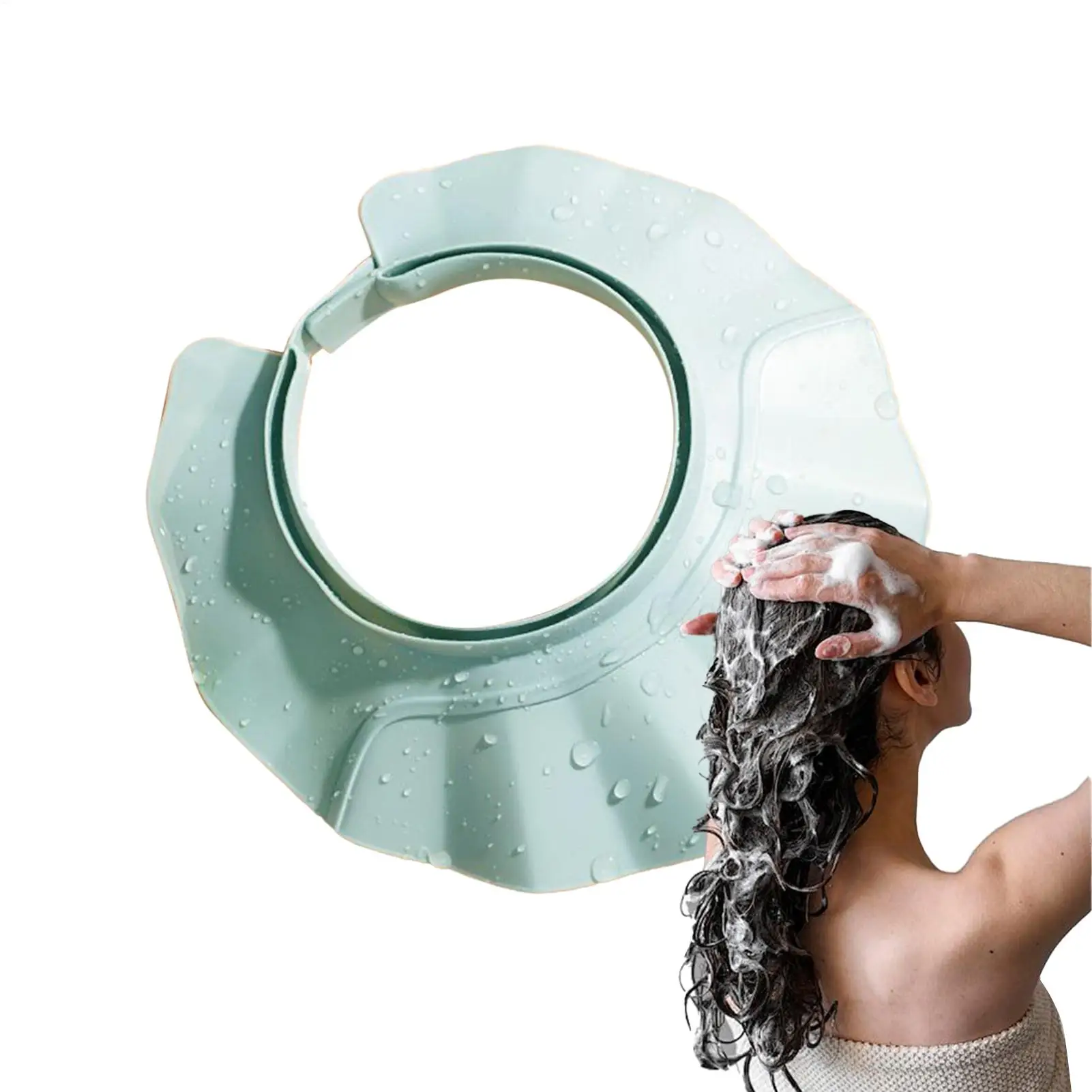 قبعات استحمام للأطفال قابلة للتعديل، قبعة شامبو للأطفال، درع حمام مقاوم للماء، حماية للعين، قناع محمول لغسل الشعر #3