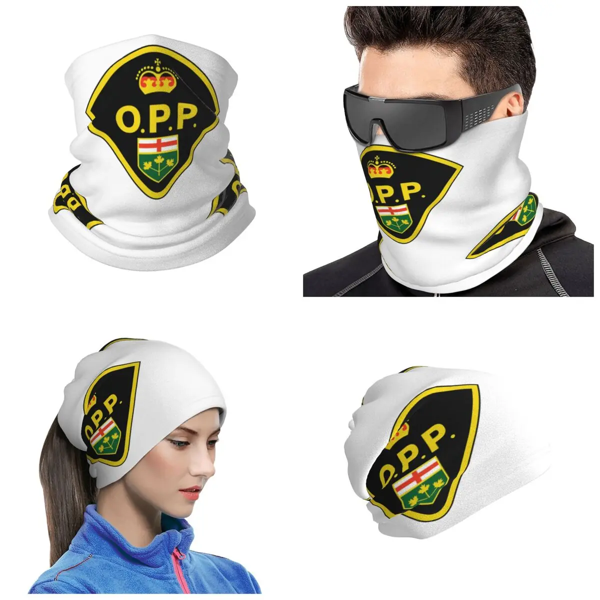 Flash Of Ontario Provincial Police Bandana Neck Cover Printed Mask Scarf Cycling Headband Unisex Adult Windproof