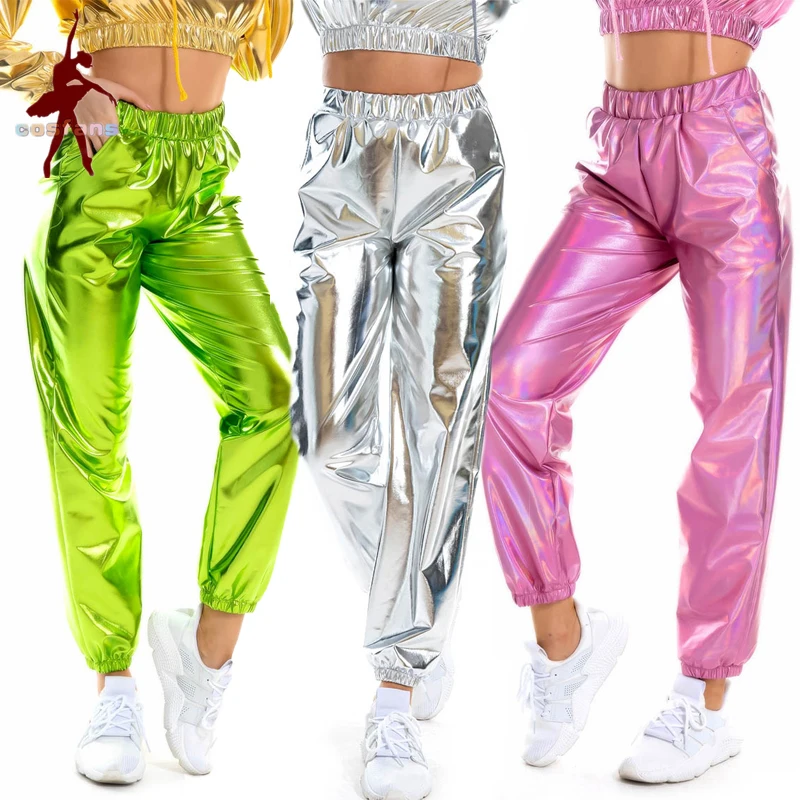Frauen Nachtclub Pole Dance Hosen Hip Hop Hosen Dj Kostüm Street Dance Bühne Tragen Party Holographische Hosen Cheerleading Lose