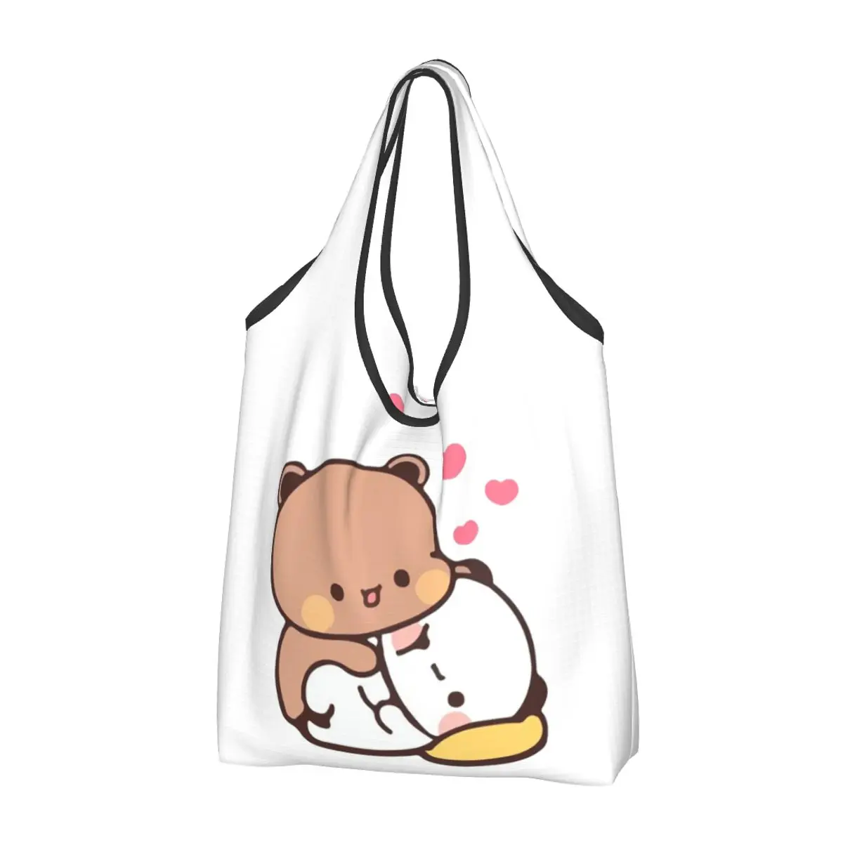 Peach And Goma Bubu Dudu Balloon Portable Tote Shopping Bags Large Capacity Shopper Bag Grocery Handbag Shoulder Bag