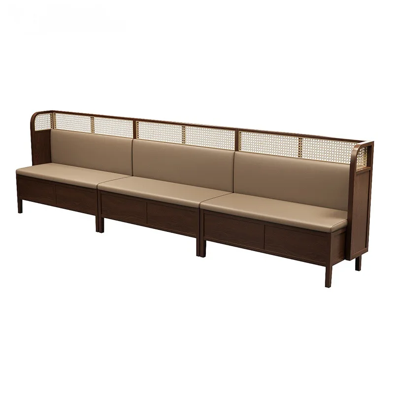 Yamano Wind Restaurant Card Seat Sofa Commercial Solid Wood Tea House Tea Restaurant BBQ Restaurant Grill Hot Pot