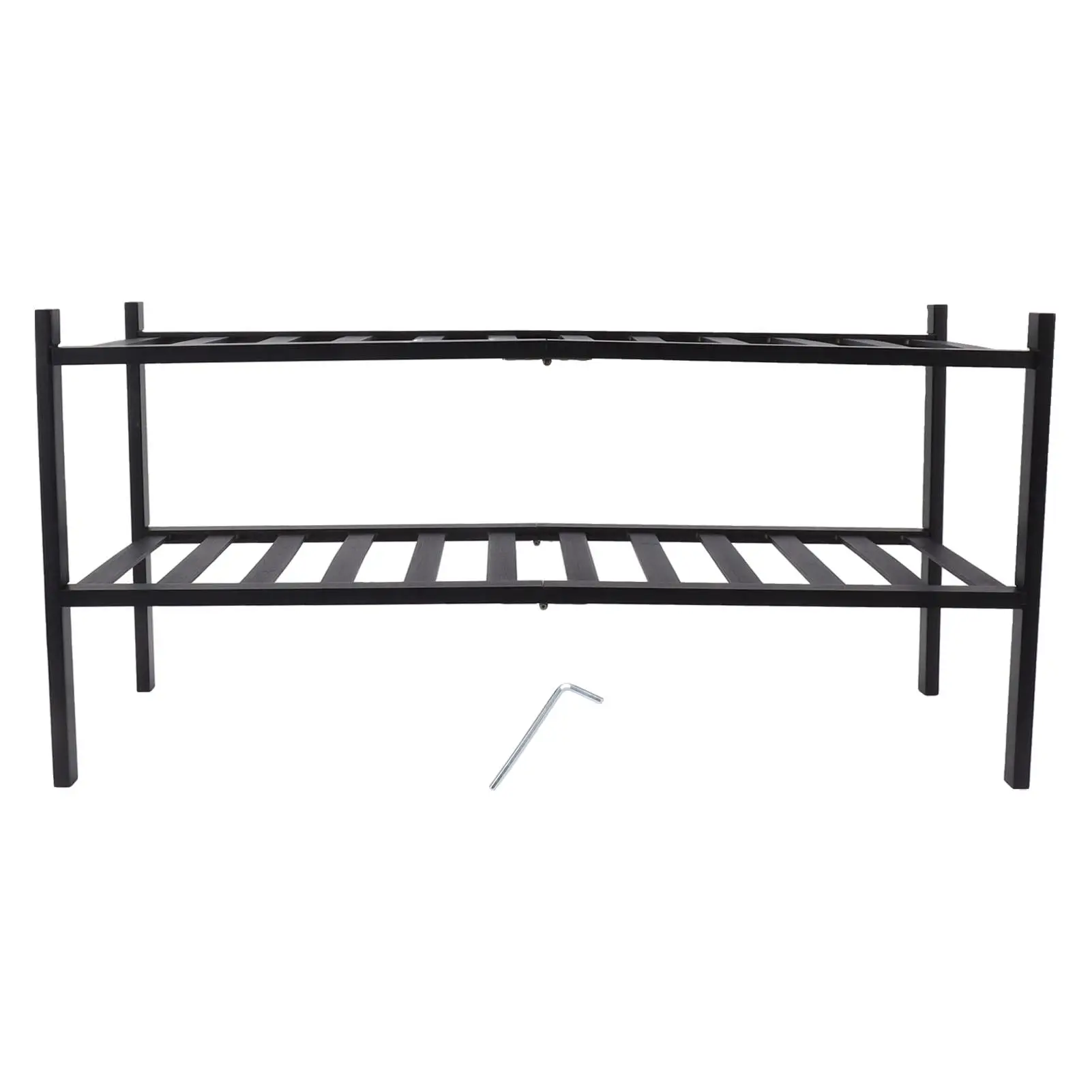 Black 2 Tier Shoe Rack: Prevent Deformation, Waterproof, Smooth for living Room for corridor 