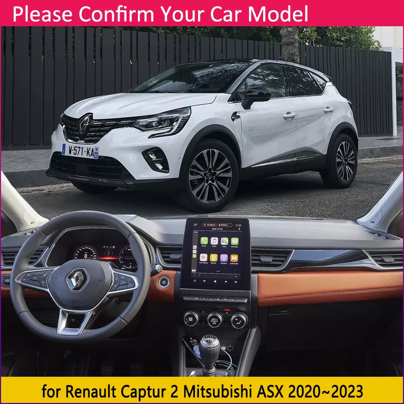 for Renault Captur 2 Mitsubishi ASX 2020~2023 2021 2022 Dashboard Cover Dash Board Mat Carpet Pad Shade Liner Cape Accessories