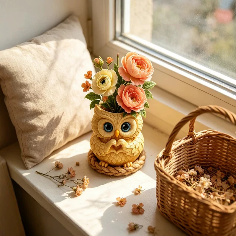 Hand Heart Gesture Owl Aromatherapy Candle Cup Silicone Mold DIY Handmade Gypsum Storage Box Succulent Plant Flowerpot Mold