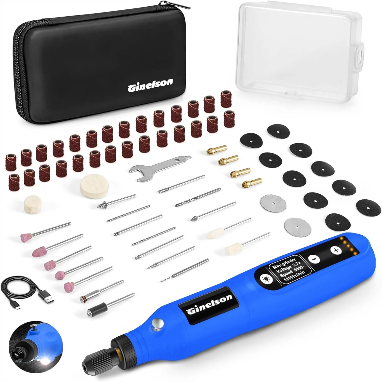 

Cordless Rotary Tool Kit with 70 Accessories, 5 Variable Speed Mini Rotary Tool for Engraving, Sanding, Polishing, Carving
