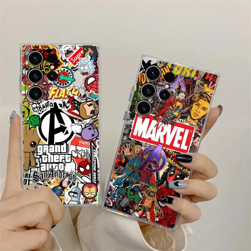 

The Avengers Marvels Comics S25Ultra Clear Case For Samsung Galaxy S25 S24 S23 Ultra S20 S21 FE S22 Plus A56 A55 A36 Phone Cover