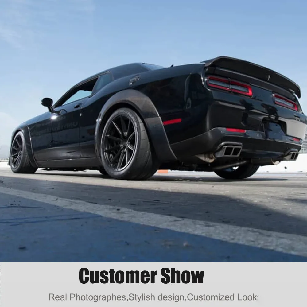 Real Carbon Wide Fender Flares Wheel Arch Kits For Dodge Challenger 2010-2019