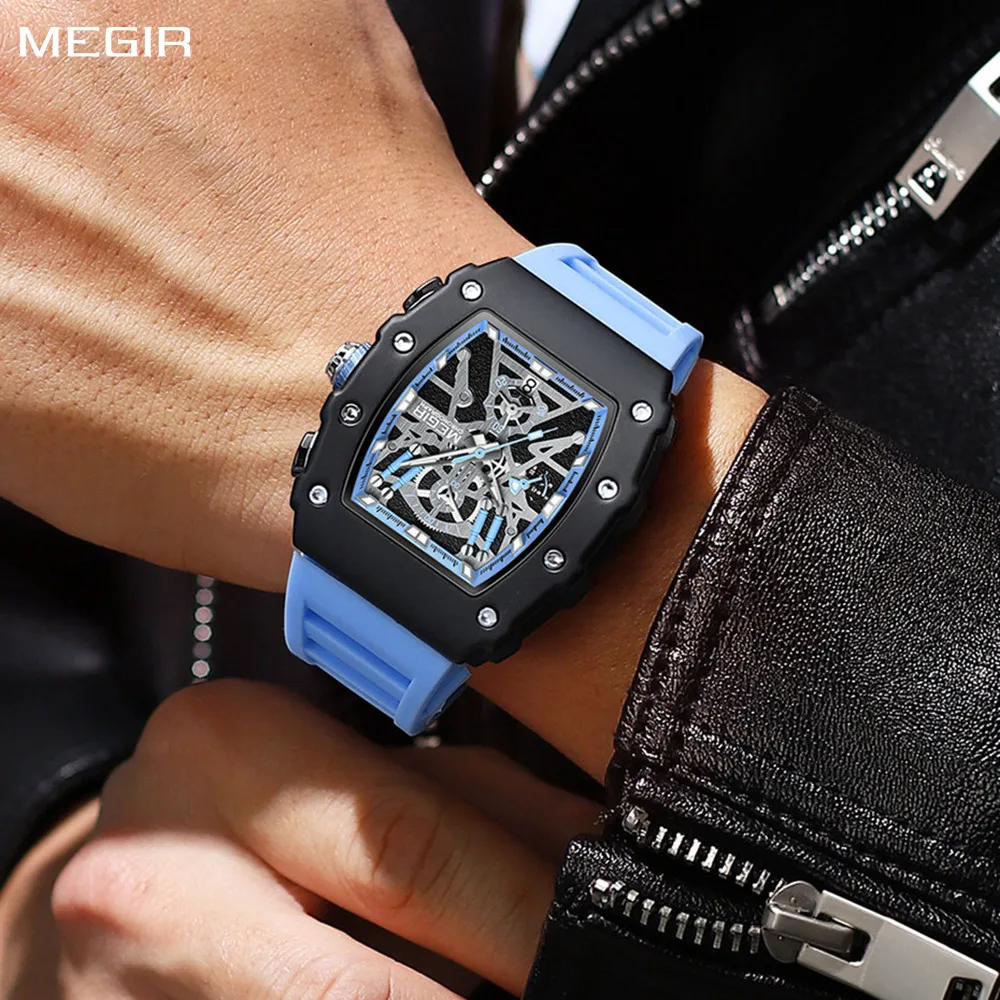 

MEGIR Men Sports Watches Top Brand Luxury Military Watch Silicone Quartz Wristwatch Waterproof Date Man Clock Reloj Hombre 2218