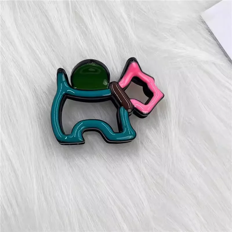 Spliced Color Hair Claw Clips Girls Korean Style 10cm/5.5cm Hair Clip Women Fashion Hair Accessories Dog Hollow Out Hair Claws