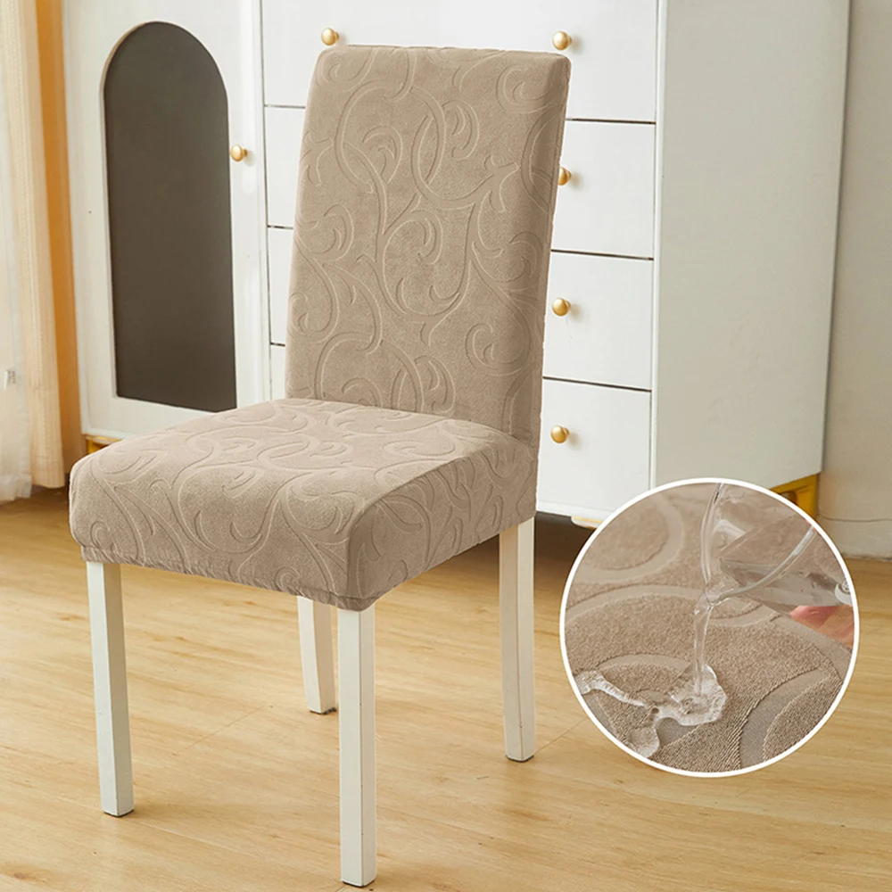 

Jacquard Fabric Chair Cover Universal Size Chair Covers For Dining Room Wedding Office Banquet Seat Slipcovers Home Decor 1PC