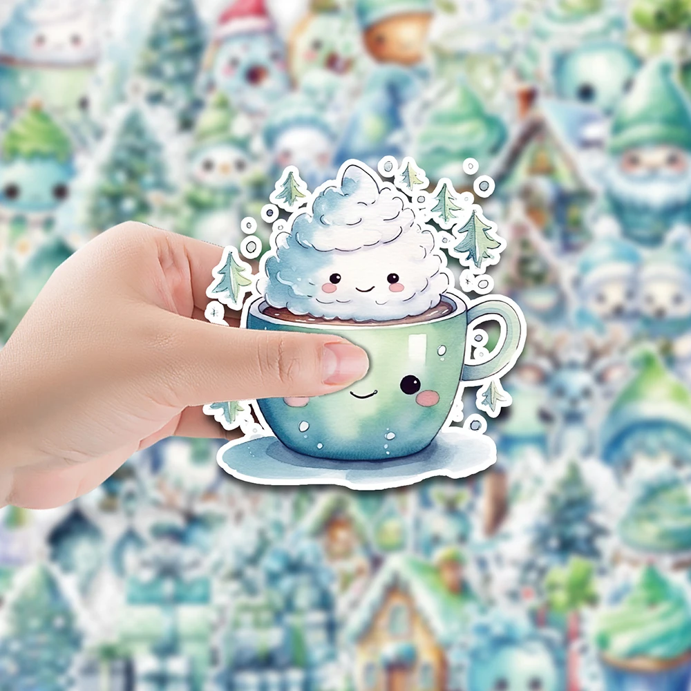 10/30/50pcs Kawaii Green Christmas Cartoon Stickers Decals Notebook Phone Guitar Fridge Car Waterproof Graffiti Sticker Kid Toys