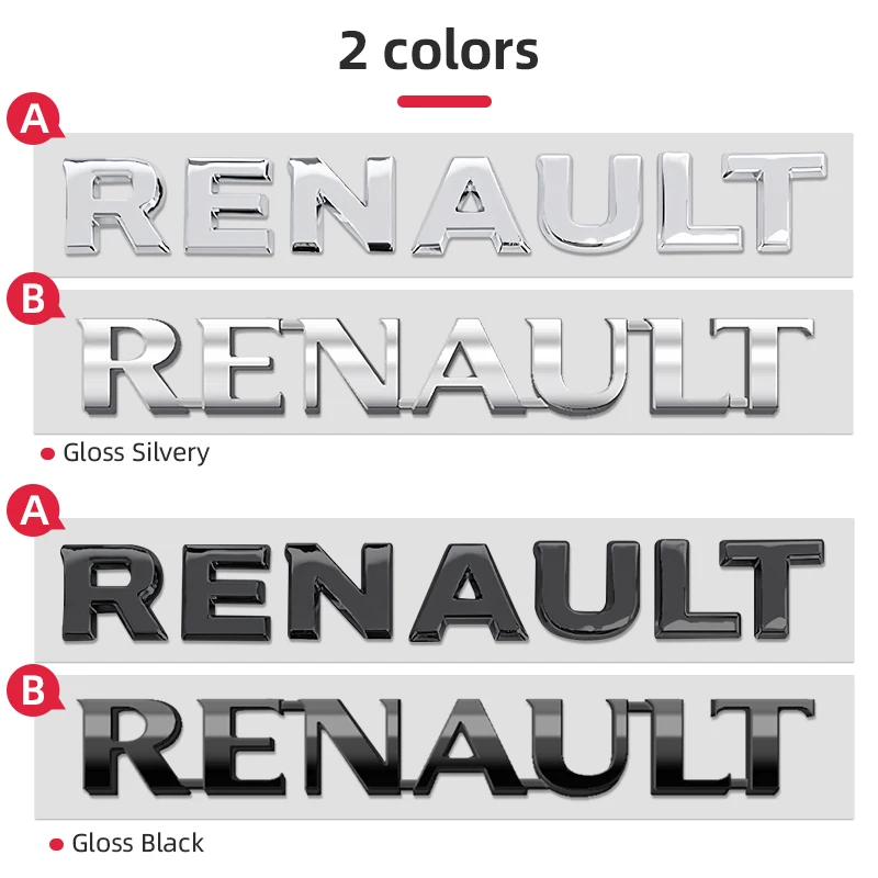 3D ABS logo Car trunk letters Emblem Badge Auto Decal Sticker For Renault ZOE Kardian Rafale Kangoo Arkana Clio Koleos Megane