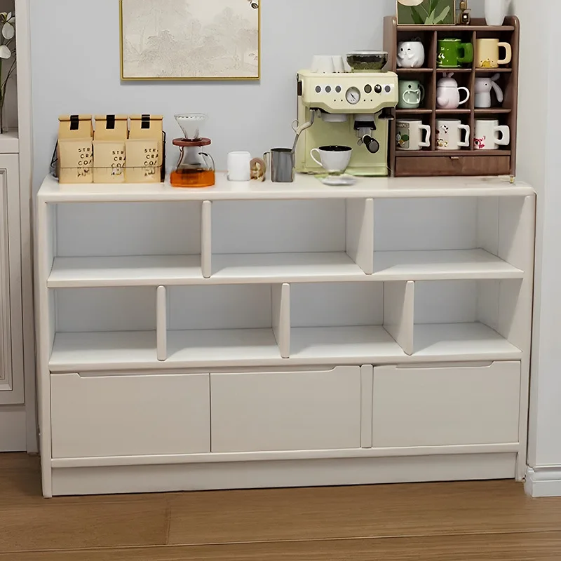 cream-wind-solid-wood-bookcase-storage-cabinet-bedroom-bedside-storage-wall-floor-bookshelf