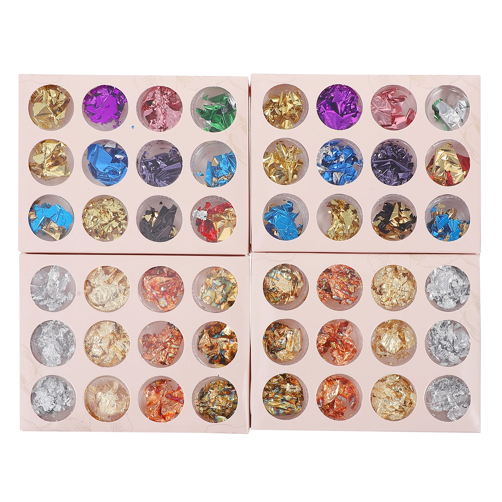 

48Pcs Metallic Nail Art Tinfoil Shiny Foil Paillettes for DIY Manicures Decoration Women Nail Art Sticker Kit Manicure Ornament