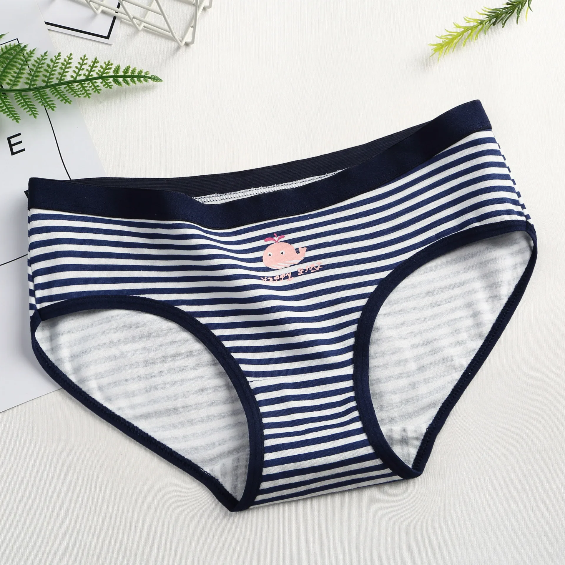 Women Stripe Briefs Cotton Sexy Panties Underwear Oversize Underpants Ladies Cartoon Cute Soft Kawaii Cute Plus Size Panty