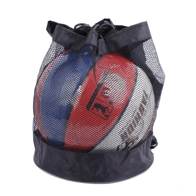 Portable Drawstring Basketball Backpack Mesh Bag Football Soccer Volleyball Ball Storage Bags Outdoor Sports Traveling Gym Yoga