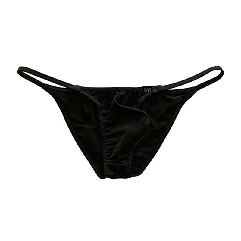 mens sexy half-back briefs underwear cool silk low-rise bikini underwear