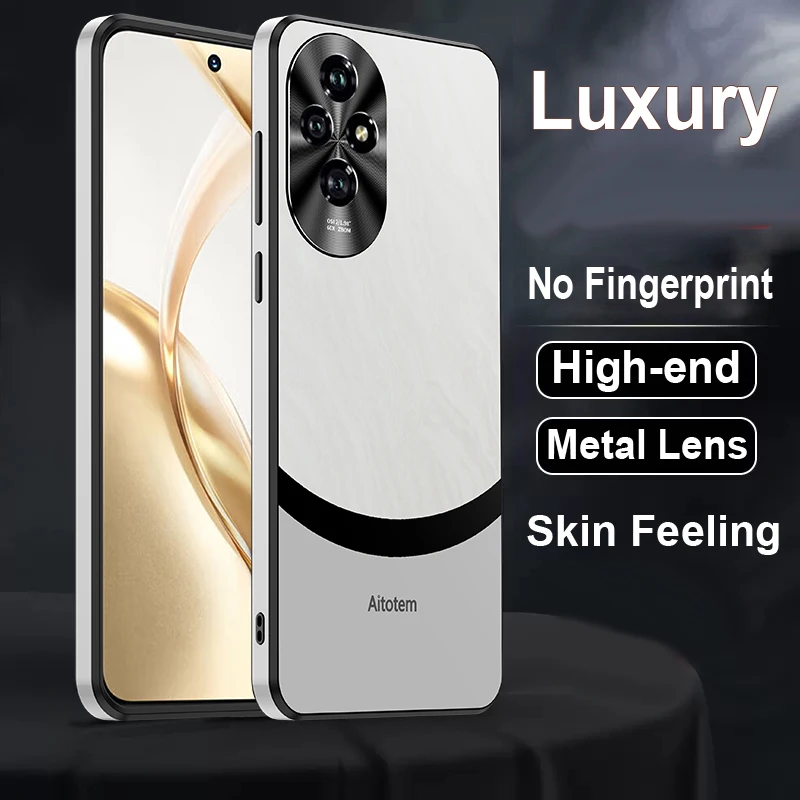 

Metal Lens Protection Phone Case for Honor 200 90 70 Pro Plus 50 Matte Back Cover Cases Shell Silicone Soft Edge Airbag Bumper